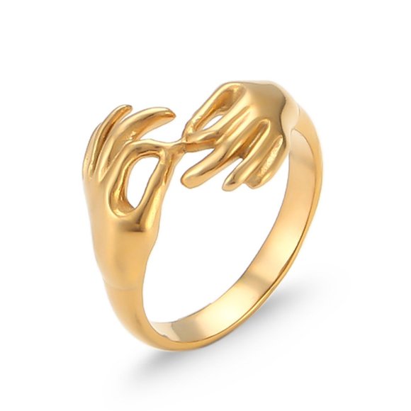 Promise Infinity Hand Gesture Ring 18K Gold Plated - Picture 5 of 7